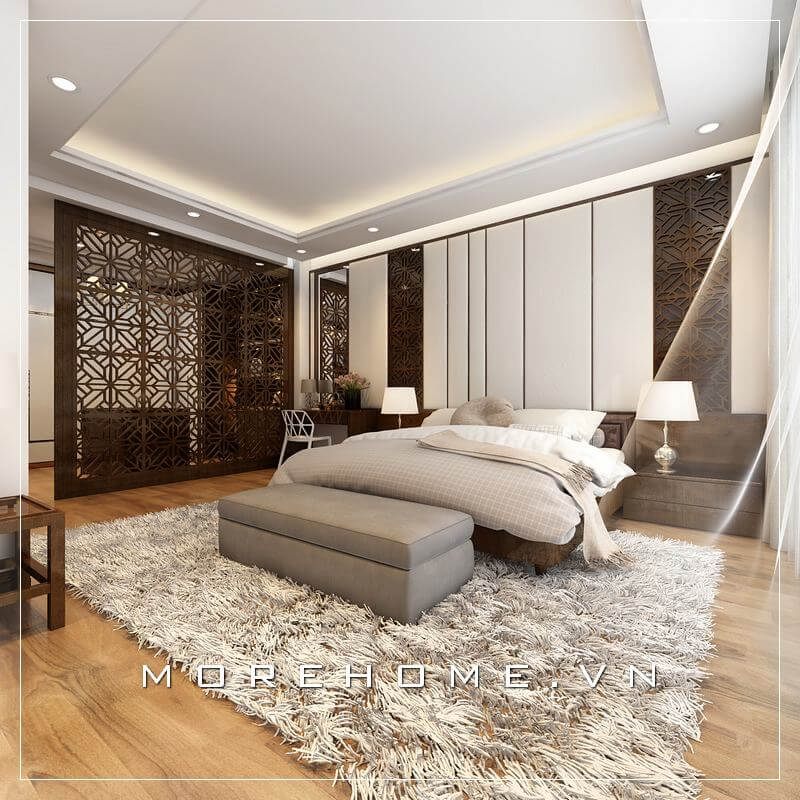 Mẫu thiết kế giường ngủ hiện đại bọc nỉ cao cấp, với phần gam màu nâu sang trọng, nhẹ nhàng là sự lựa chọn hoàn hảo cho phòng ngủ của ông bà